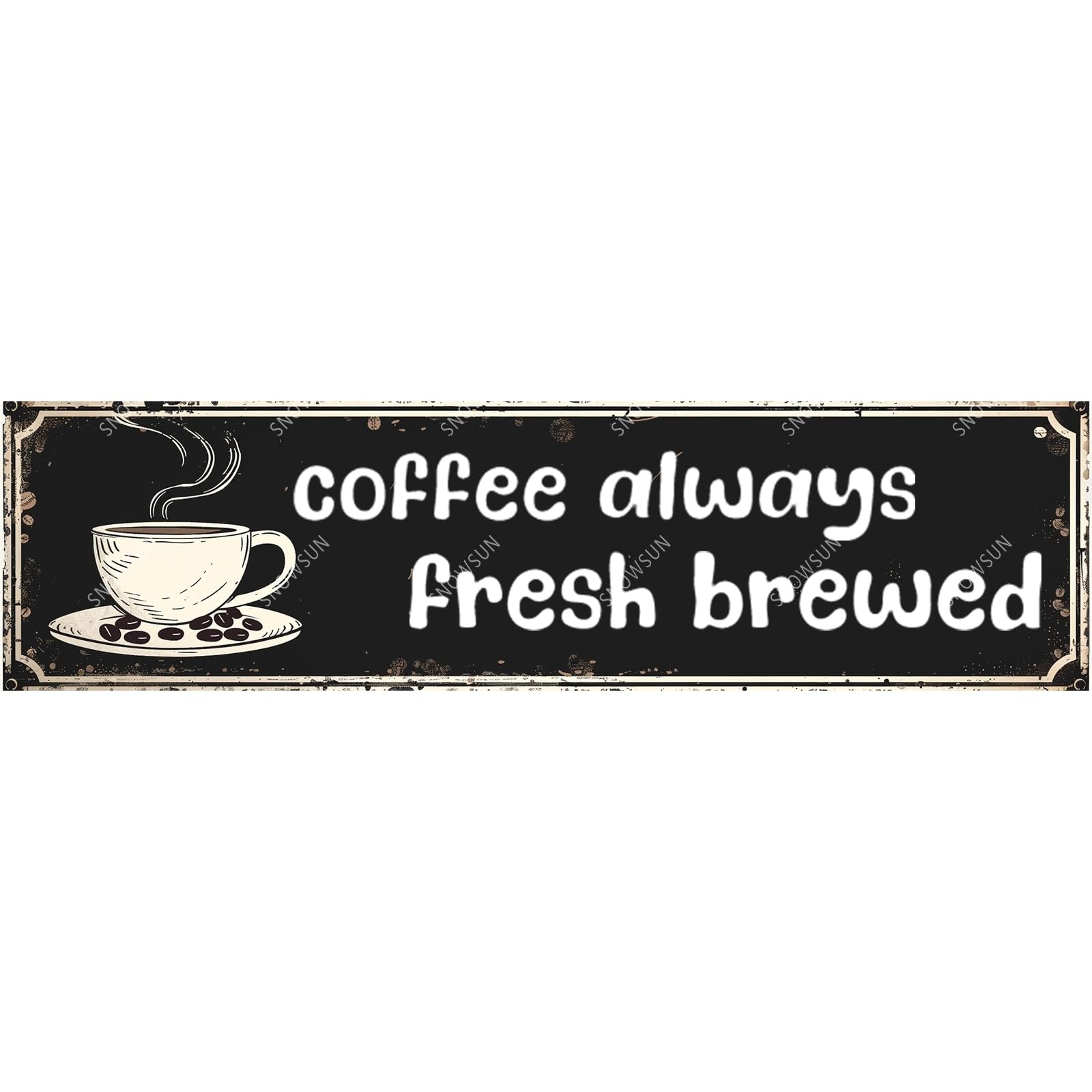 Street Sign Coffee Always Fresh Brewed Funny Metal Signs Aluminum Tin Sign for Home Bar Cafe Garage Shop 4x16 Inch
