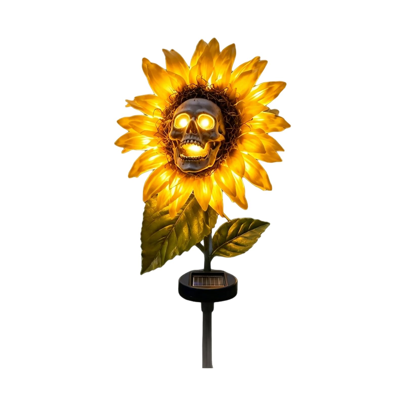Drtlpmb Multicolor Sunflower Skull Garden Light With Solar Power, Cordless Walkway Marker For Yard Corners, Patio Pots, Porch Steps, Autumn Outdoor Display Solar Garden Stake Light Skull Sunflower Yard Decor Halloween