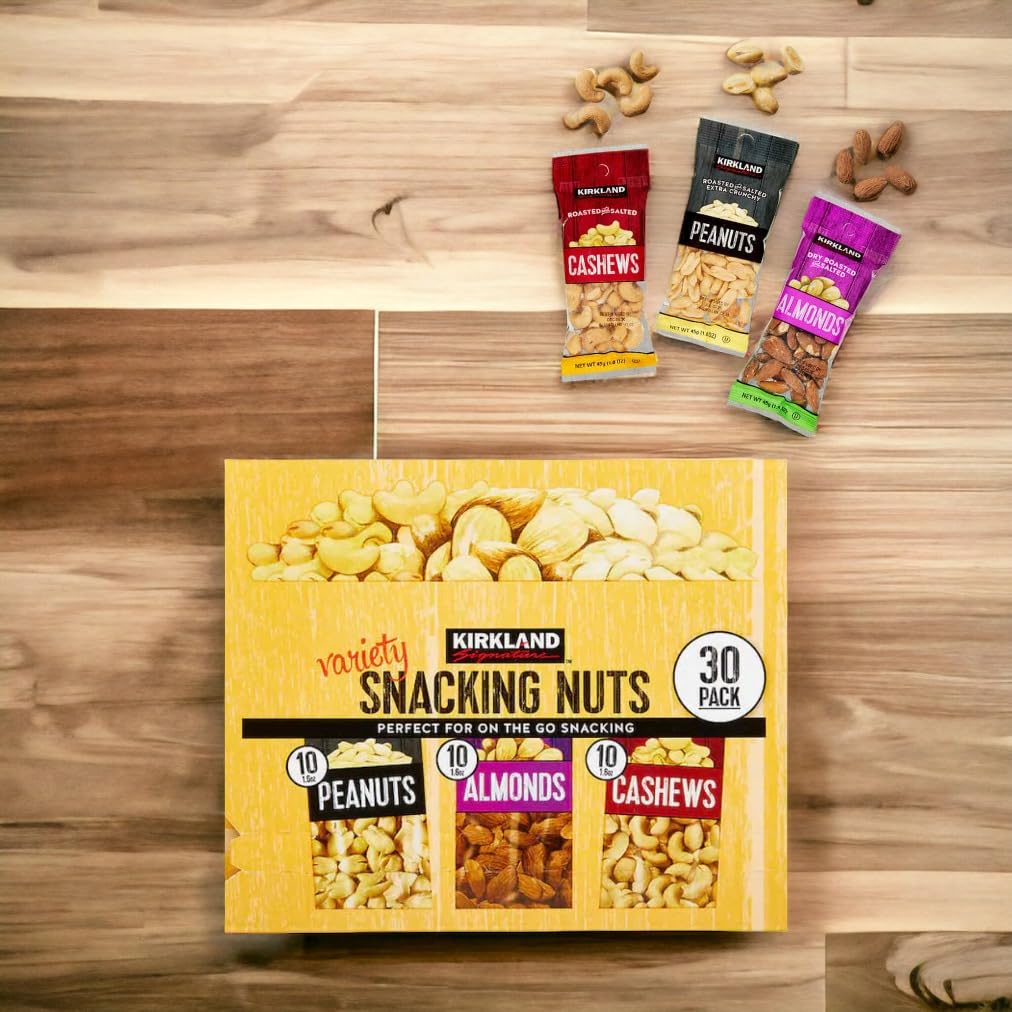Kirkland Signature Snacking Nuts, Variety Pack, 1.6 oz, 30