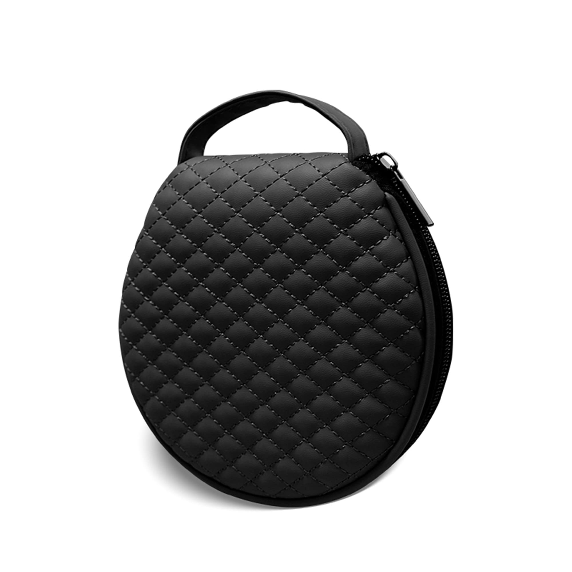 HAPLIVES Portable CD Case,20 Capacity Round CD Holder Microfiber Leather DVD Storage Bag CD Wallet Holder Organizer DVD Pouch with Zipper for Car Office Living Room Home Travel(Black)