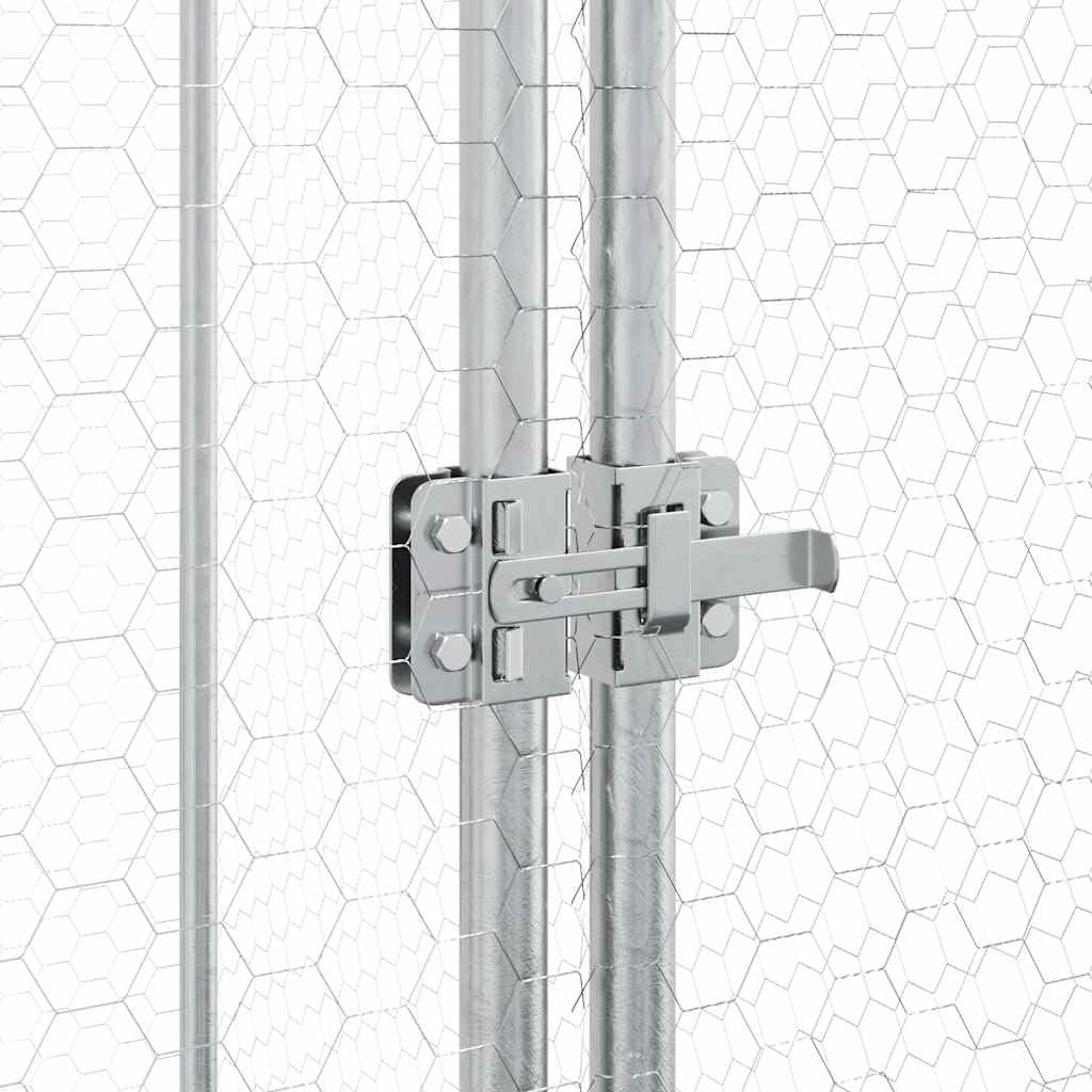 vidaXL Gabbia per Polli Argento 200x100x190 cm in Acciaio Zincato