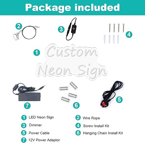 Miniatura 9 de Letreros de neón personalizados para decoración de pared, letreros de neón LED personalizados para cumpleaños familiar, bar, boda, fiesta, luz