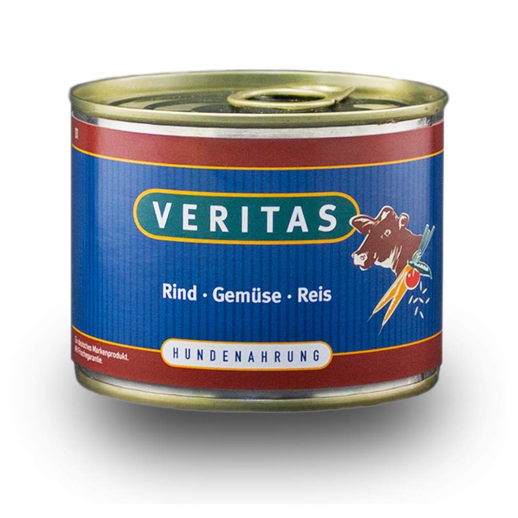 Veritas Hundemen Hundefutter nass  Gourmet Sorte Rind Gemse Reis -  Nassfutter fr Erwachsene Hunde I Hundenassfutter Dosenfutter (12x 200g) :  Amazon.de: Haustier