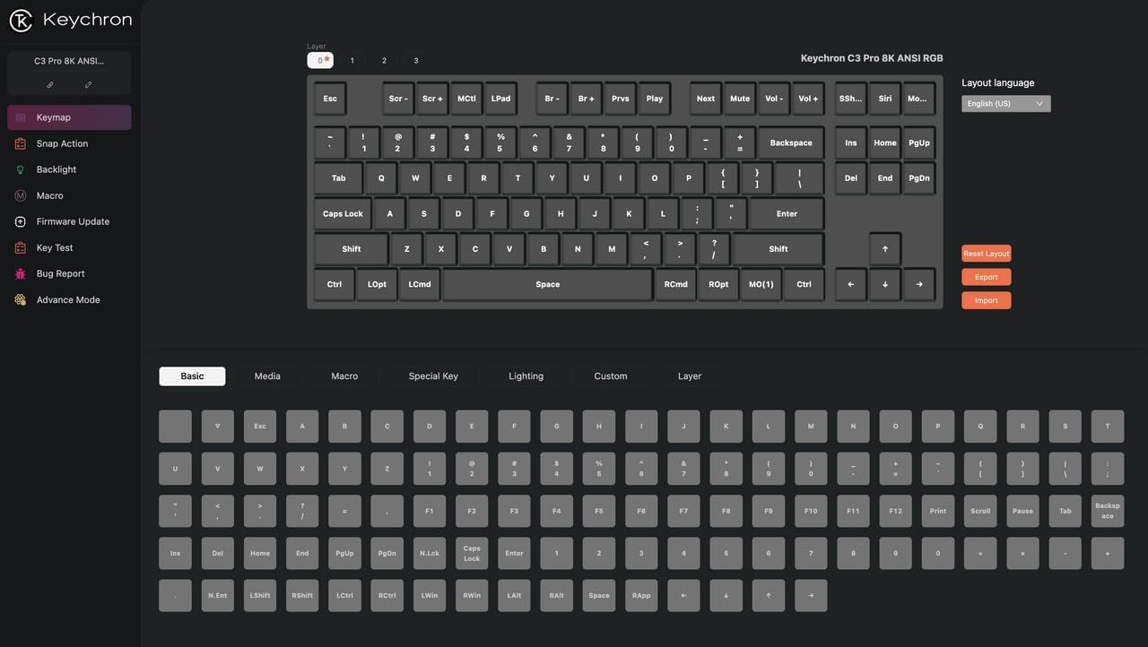 Keychron C3 Pro 8K – Tastiera Meccanica Wired 80% TKL ISO-IT con Polling Rate 8000Hz, QMK, Keycaps ABS, RGB, Hot-Swap e Switch Super Red