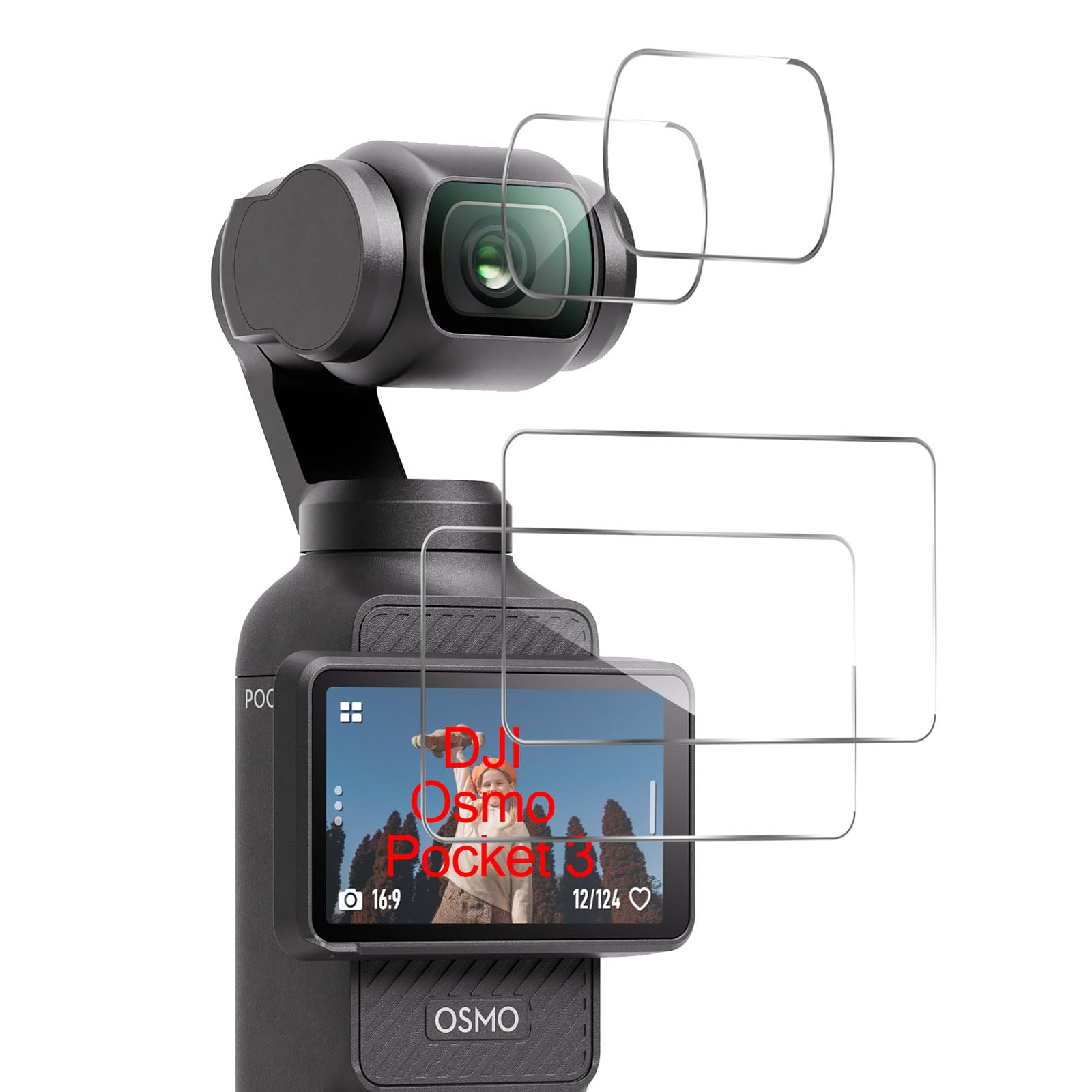 MAYtobe Pellicola In Vetro Temperato Per DJI Osmo Pocket 3 – Protezione Per Schermo LCD E Obiettivo (2+2 Confezione), Durezza 9H