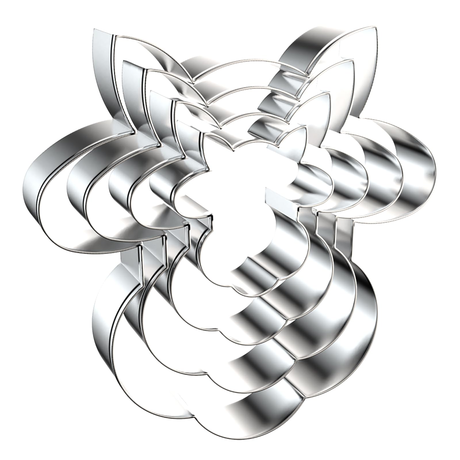 Cow Face Cookie Cutter Set Assorted Sizes - 5 inch, 4 inch, 3 inch, 2 inch - Stainless Steel