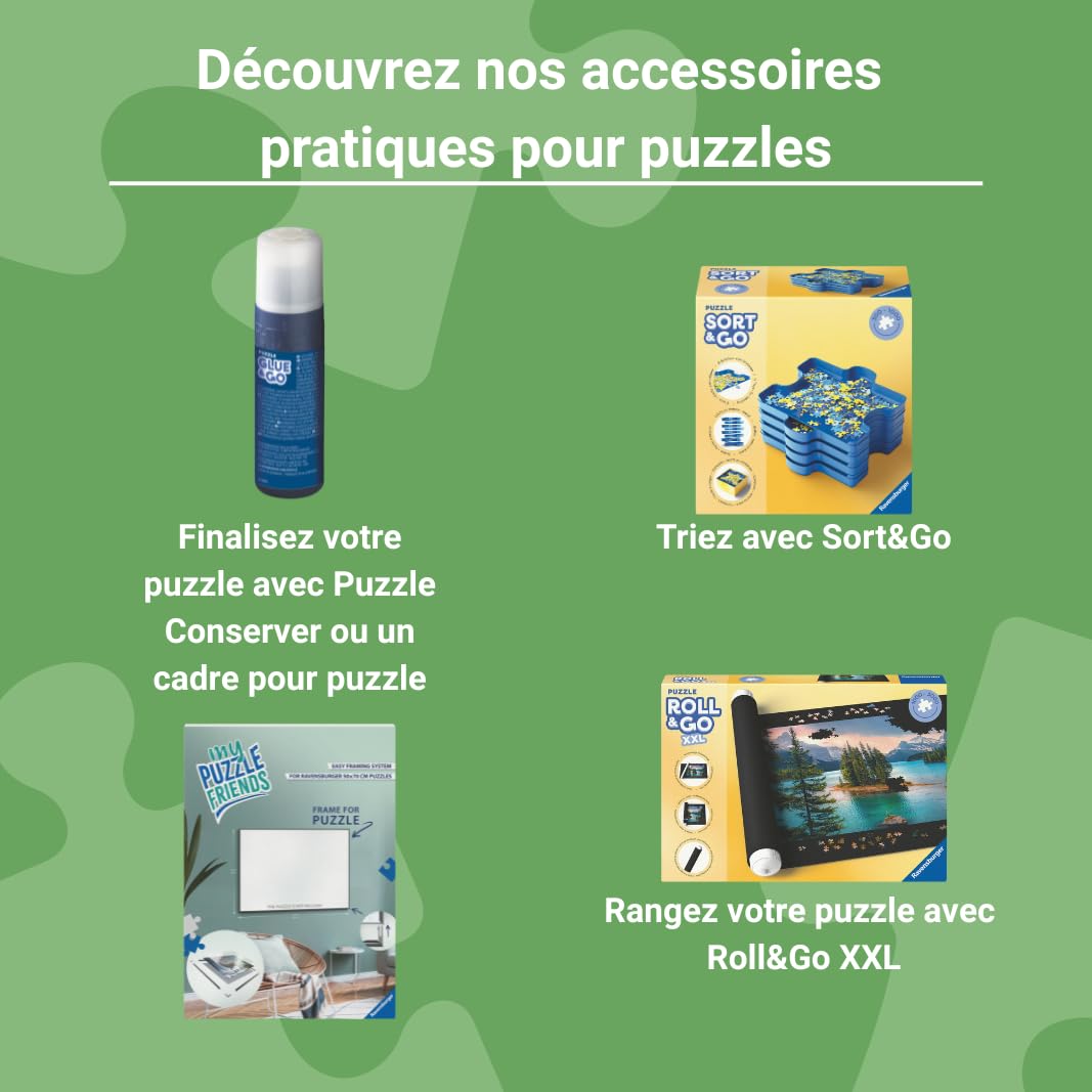 Ravensburger - Chevalet à Puzzle en Plastique Anti-Glisse - pour Puzzle Jusqu'au 1000 pièces - Montez, Réalisez, Rangez - 17976