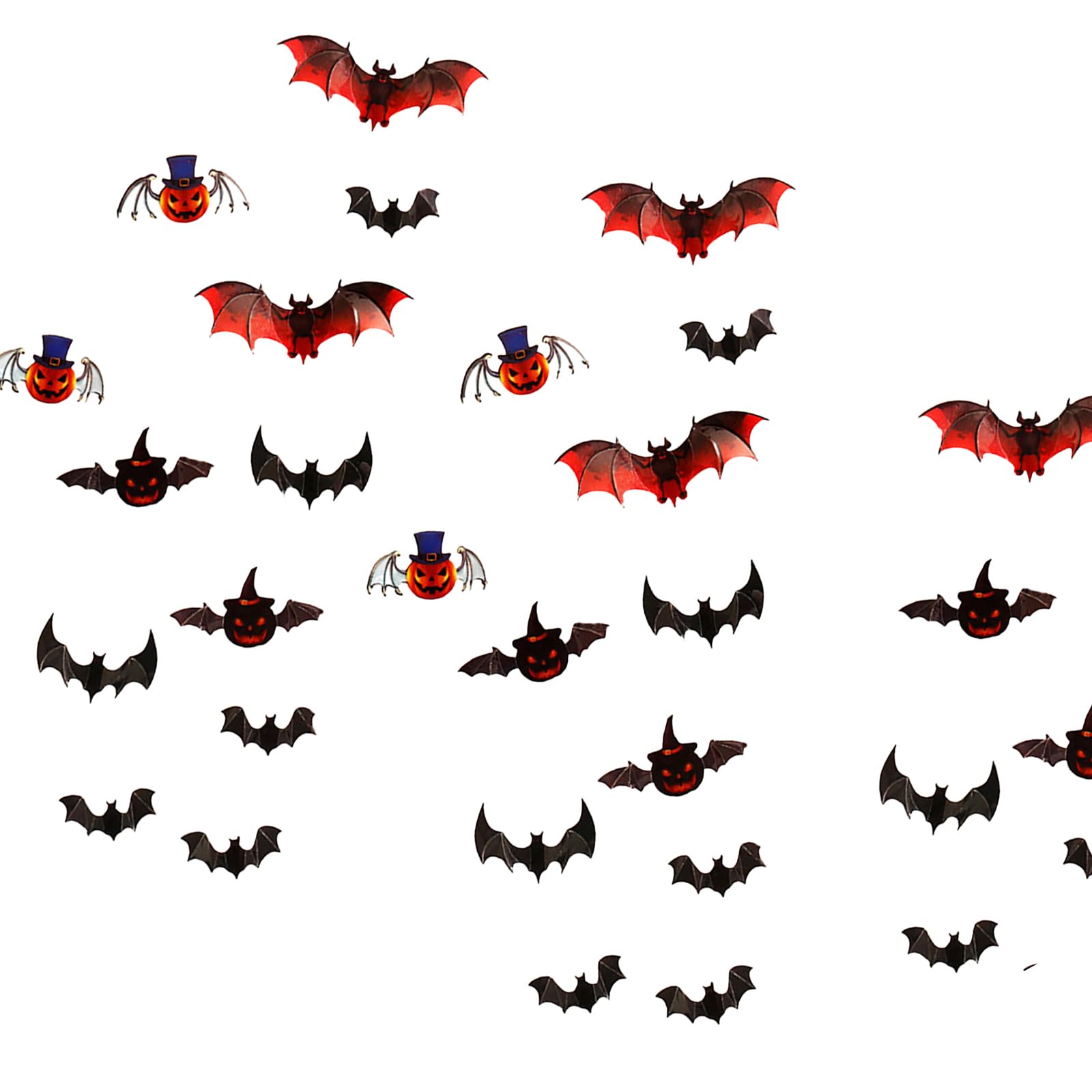 72pcs Halloween Decorations Pumpkin Bats,Black PVC Pumpkin Bats 3D Wall Sticker DIY 5 Size Bats Halloween Party,Halloween Scary Bats for Home Window Room Scary Bats Halloween Sticker Party Supplies
