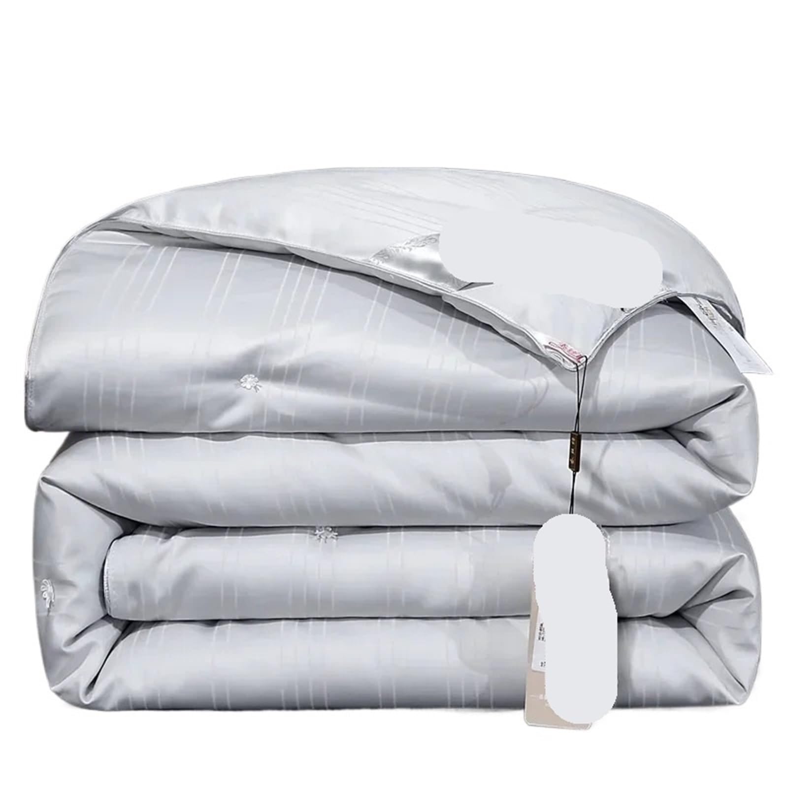 Summer Quilt Natural Mulberry Silk Duvet Luxury Queen King Size Comforter Summer Winter Quilt Single Couple Bedding Filler Bedding(GRAY,180x220cm(2kg))