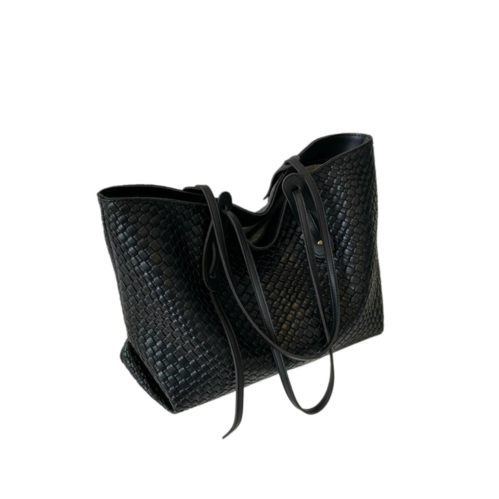 Bolso cruzado tejido negro y versátil de gran capacidad para el día a día