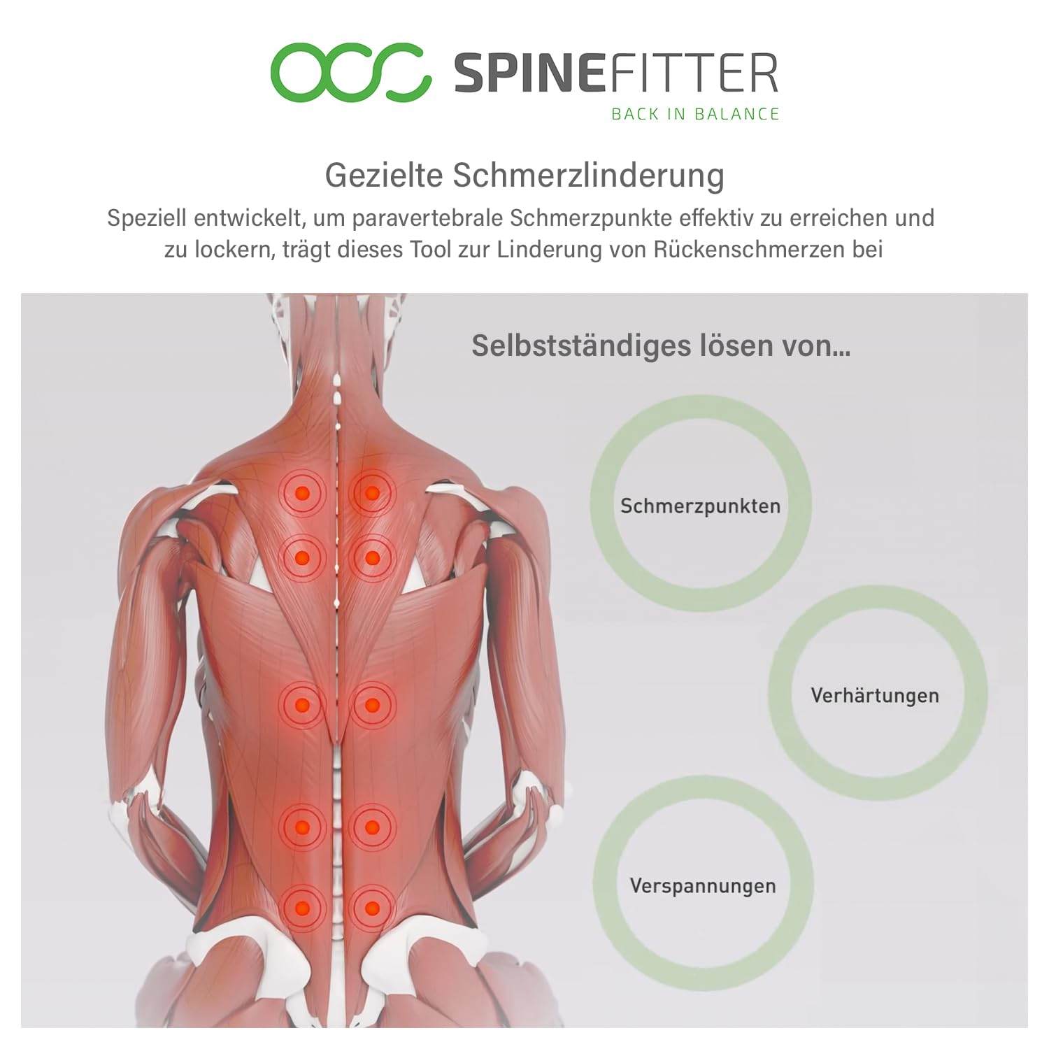 SPINEFITTER by SISSEL® Trigger Tool | Punktueller Druckaufbau | Effektive Schmerzlinderung & Lösen von Verspannungen | Robustes Material | Ideal für Rückengesundheit & Fitness | Leicht & Mobil