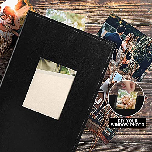Image of Ywlake Photo Album 4x6 300 Pockets, Leather Photo Albums Holds 300 Horizontal Only Pictures Black
