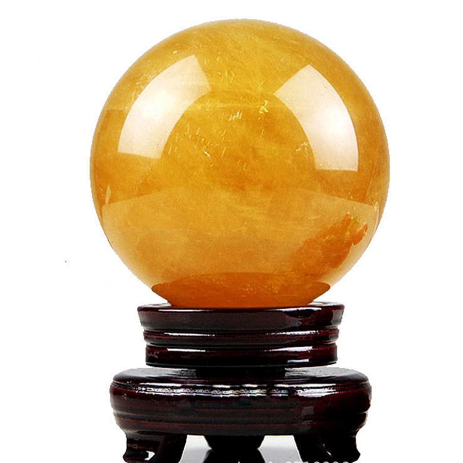 DPURPIWADY Rough Quartz Sphere Ball Purple Yellow Amethysts Citrine Crystal Stone Decorative Ornaments with Pedestal, ball-8cm