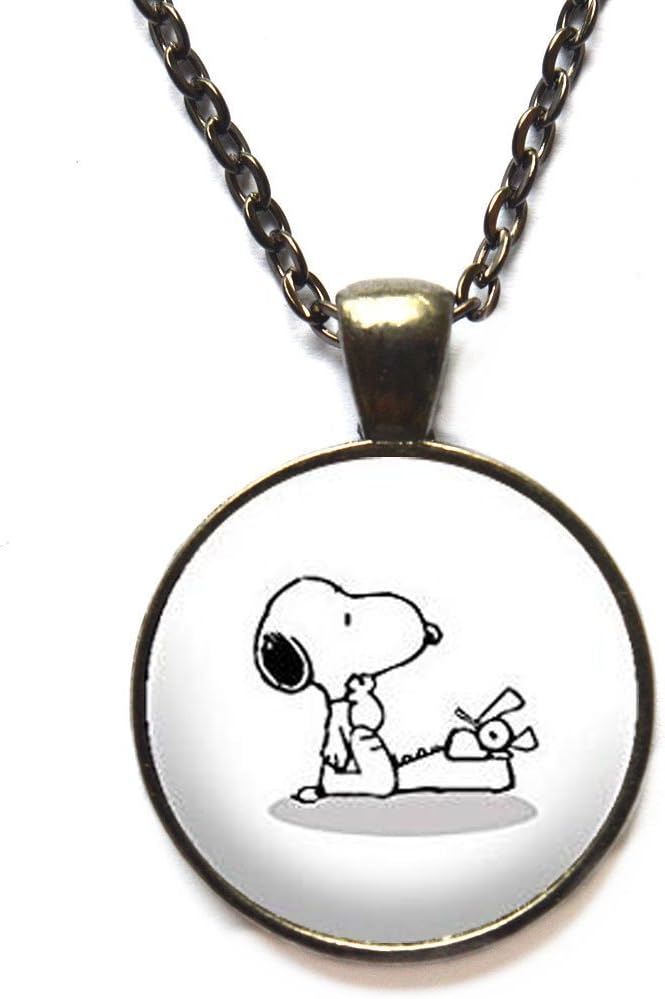 Snoopy and Typewriter Charm Necklace - Writer Gift - Book Lovers