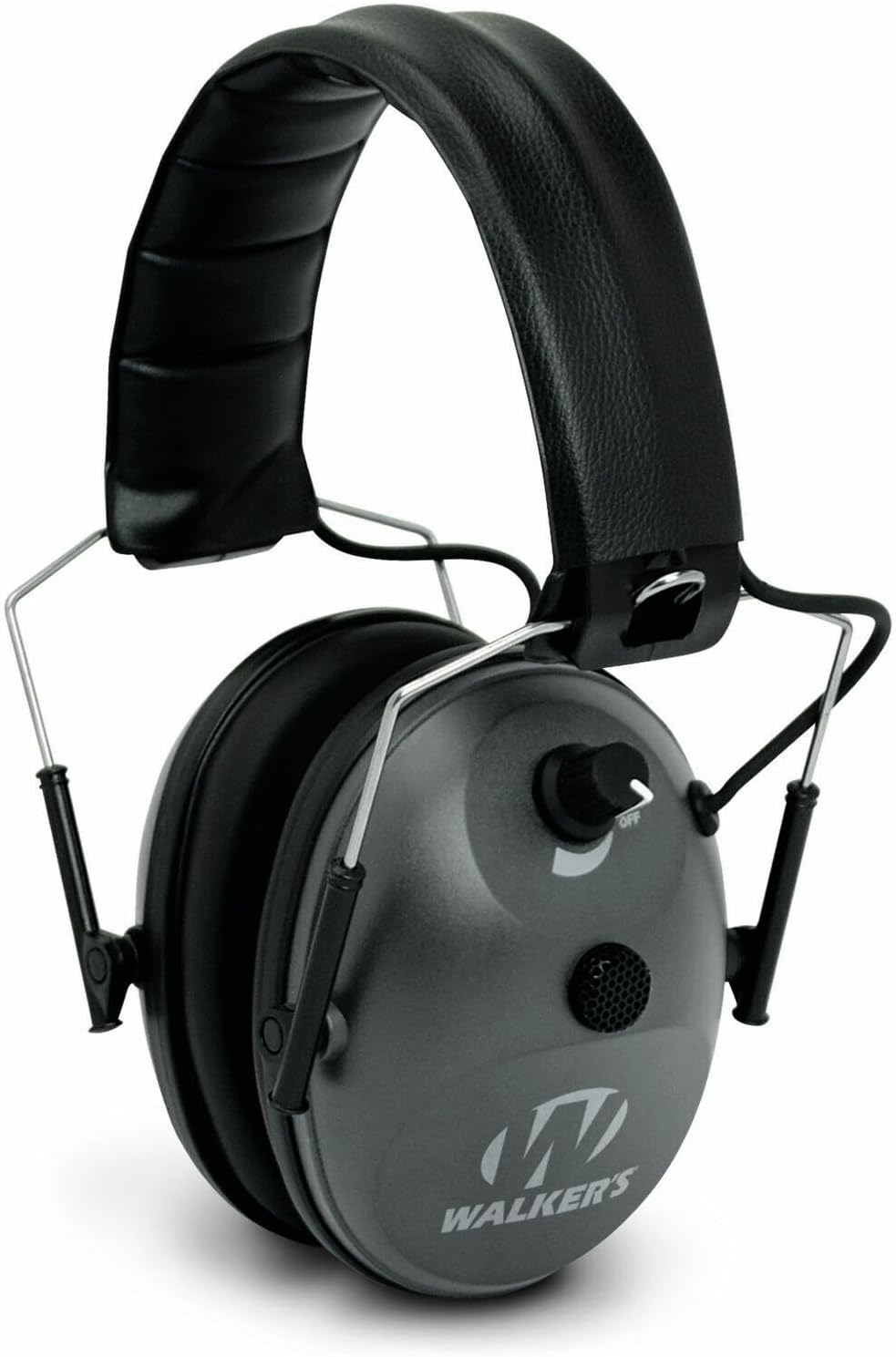 Single Mic Compact Folding Sound-Enhancing Hunting Gun Range Shooting Hearing Protection Electronic Muff with Comfort Headband, 2 AAA Batteries Included
