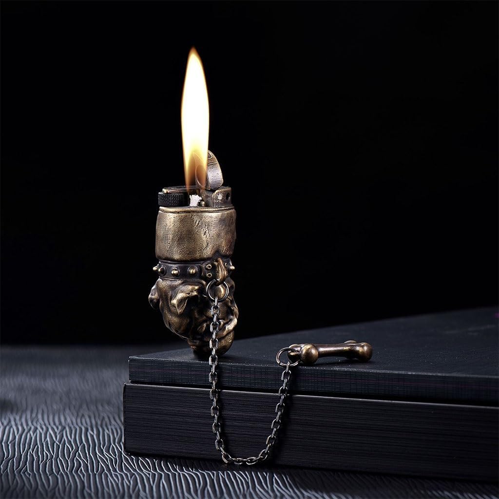 Handmade Retro Brass Kerosene Lighter, Creative Ornaments Multifunctional Decorative Lighter, Portable High-End Collection Men's Gift