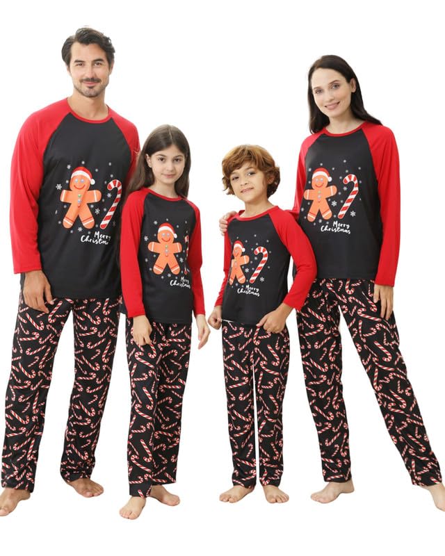 Pigiama Natale Famiglia Set, Pigiami Natalizi per Tutta la Famiglia, Pigiama Natalizio Donna Uomo Manica Lungo Pigiama di Natale, 2 Pezzi Pigiami Natale per la Famiglia per Bambino Bambina Mamma Papà