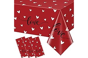 3-Pack Valentine's Day Disposable Tablecloths for Romantic Celebrations