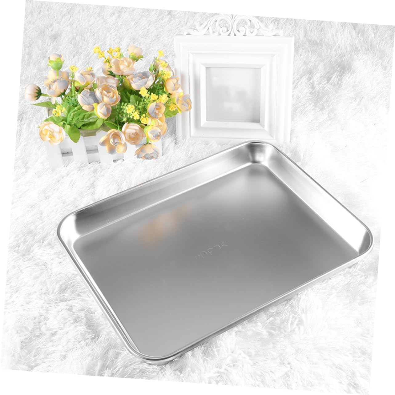 ABOOFAN 2-piece Stainless Steel Flat Tray Instrument Storage Organizing Easy to Clean