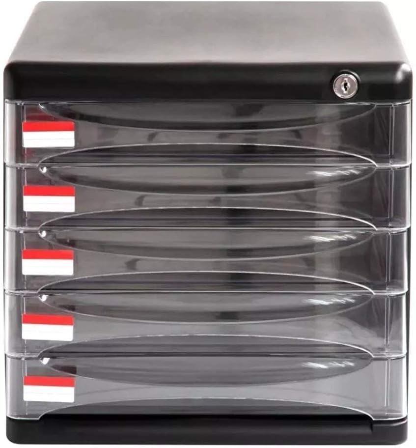 Home Office Cabinets File Cabinet 5 Layers Office Desktop Storage Box Data Filing Cabinets Flat File Cabinets Drawer File Cabinet (Color : Black Size : 36x27x26cm) File Cabinets
