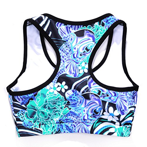 Image of Sister Amy Women's Aerobics Gym Dance Yoga Vest Printed Sports Bra Top Vest