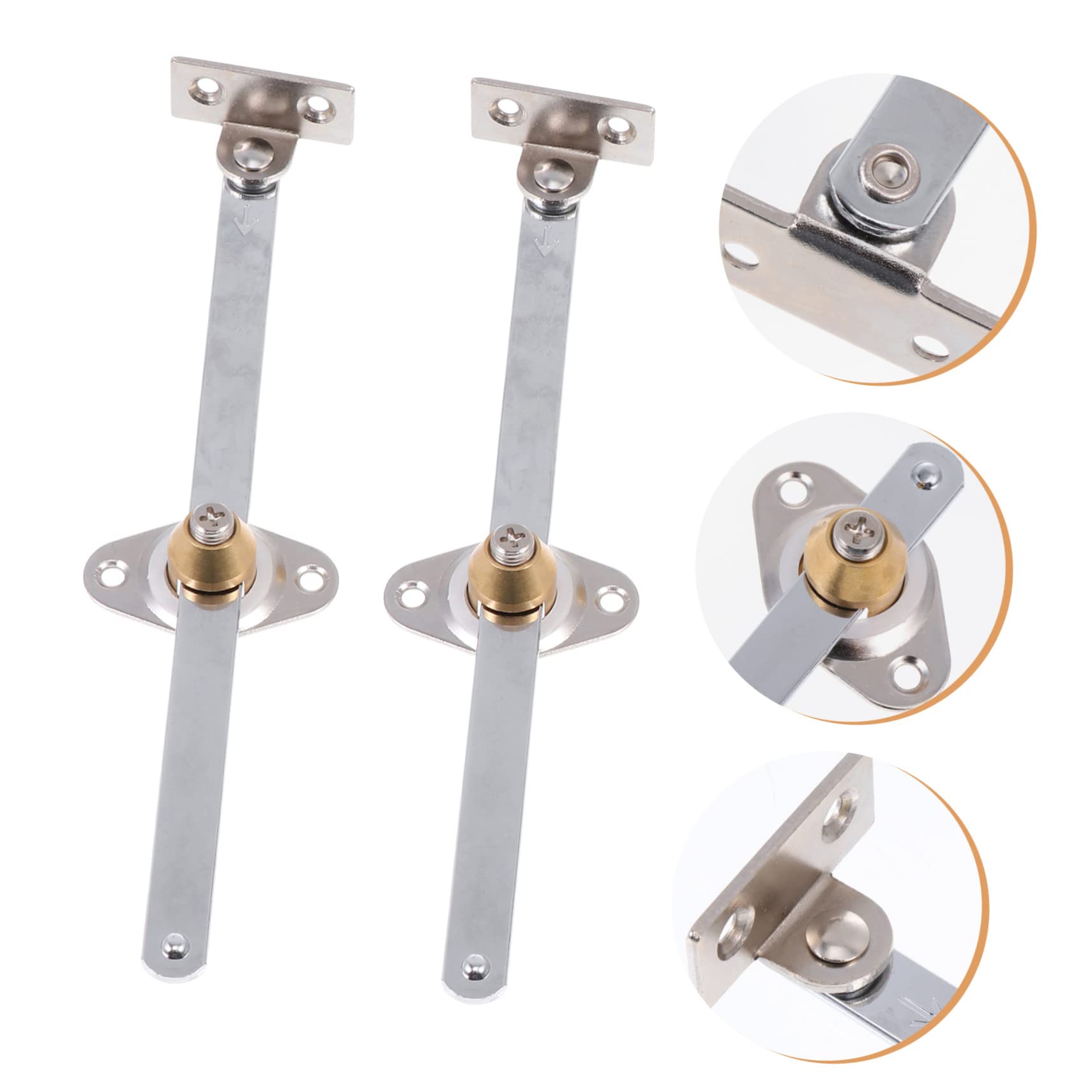 HOMSFOU 4 Pcs Cabinet Side Rail Stretch Hinge Steel Support Rod 90 Degree Plane Safe Convenient