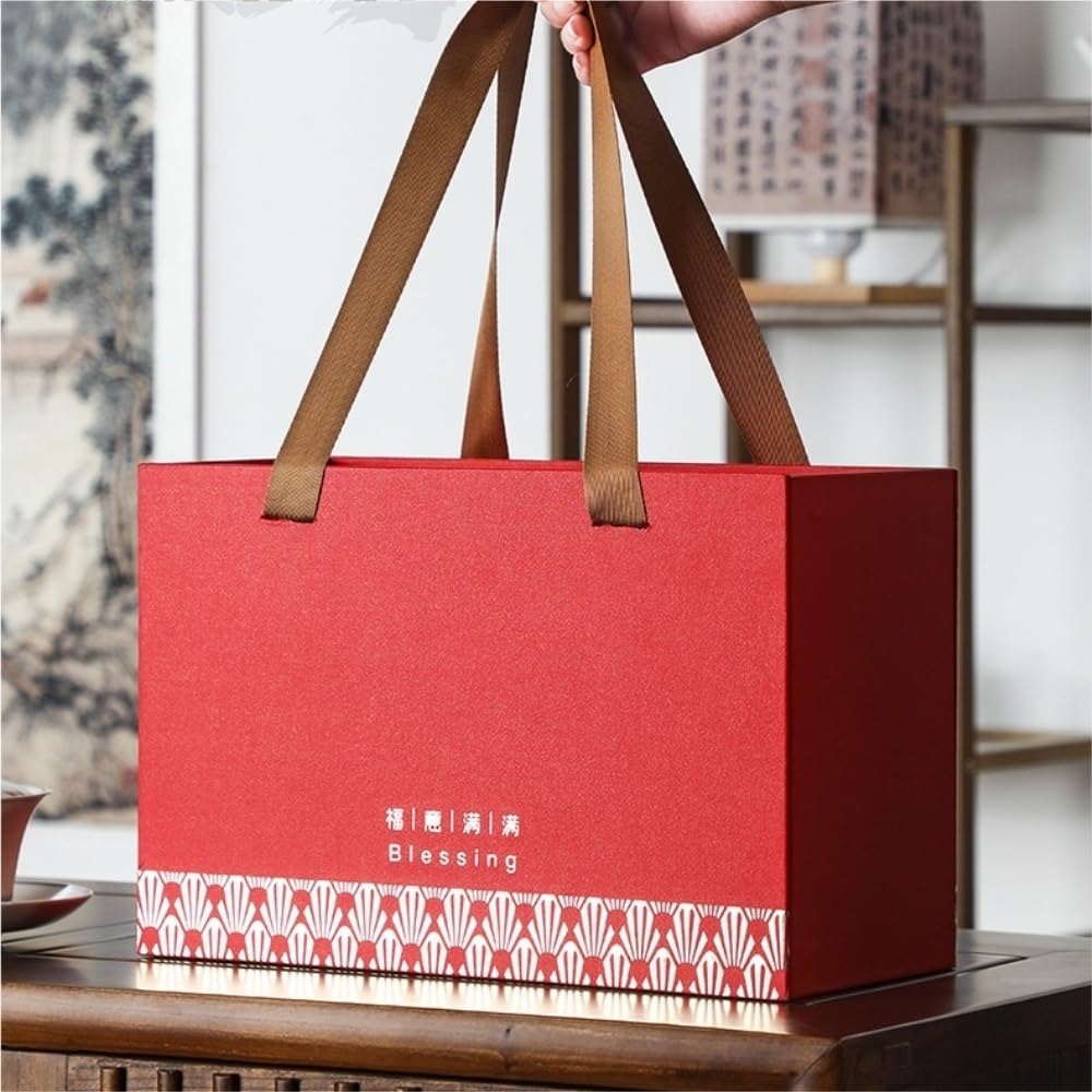 HLTYGWX Teedose, große Tee-Aufbewahrungsbehälter, Dosen, Weißblechdosen, Lebensmitteldosen, versiegelte Dosen, Retro-chinesisches Tee-Set, Doppeldosen, Geschenkbox-Set, Teedose (B)