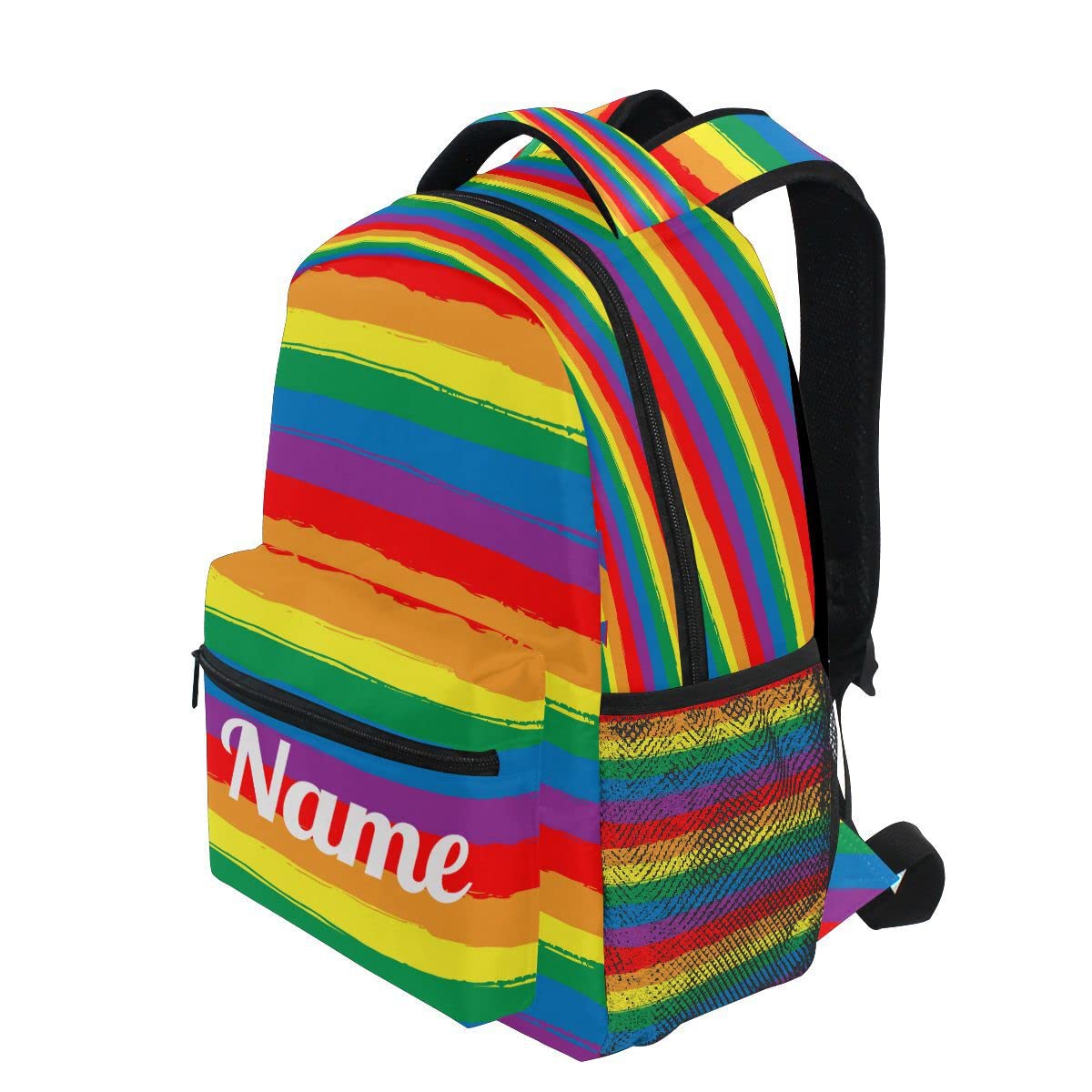 Custom1 - Mochila para niños con texto en inglés "Añade tu nombre", mochila para estudiantes primarias, bolsa para libros para niños y niñas, Personalizado9, talla única