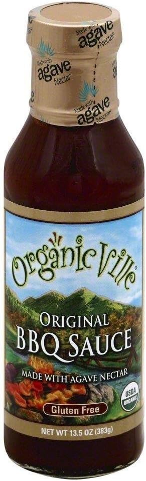 Organicville Original BBQ Sauce - Barbeque Sauce, Sweet, Smoky Flavor, Gluten Free, Vegan, Organic, Non-GMO, Vegan Barbeque Sauce, Gluten Free Barbeque Sauce, Made with Agave Nectar - 14 Oz, 6-Pack