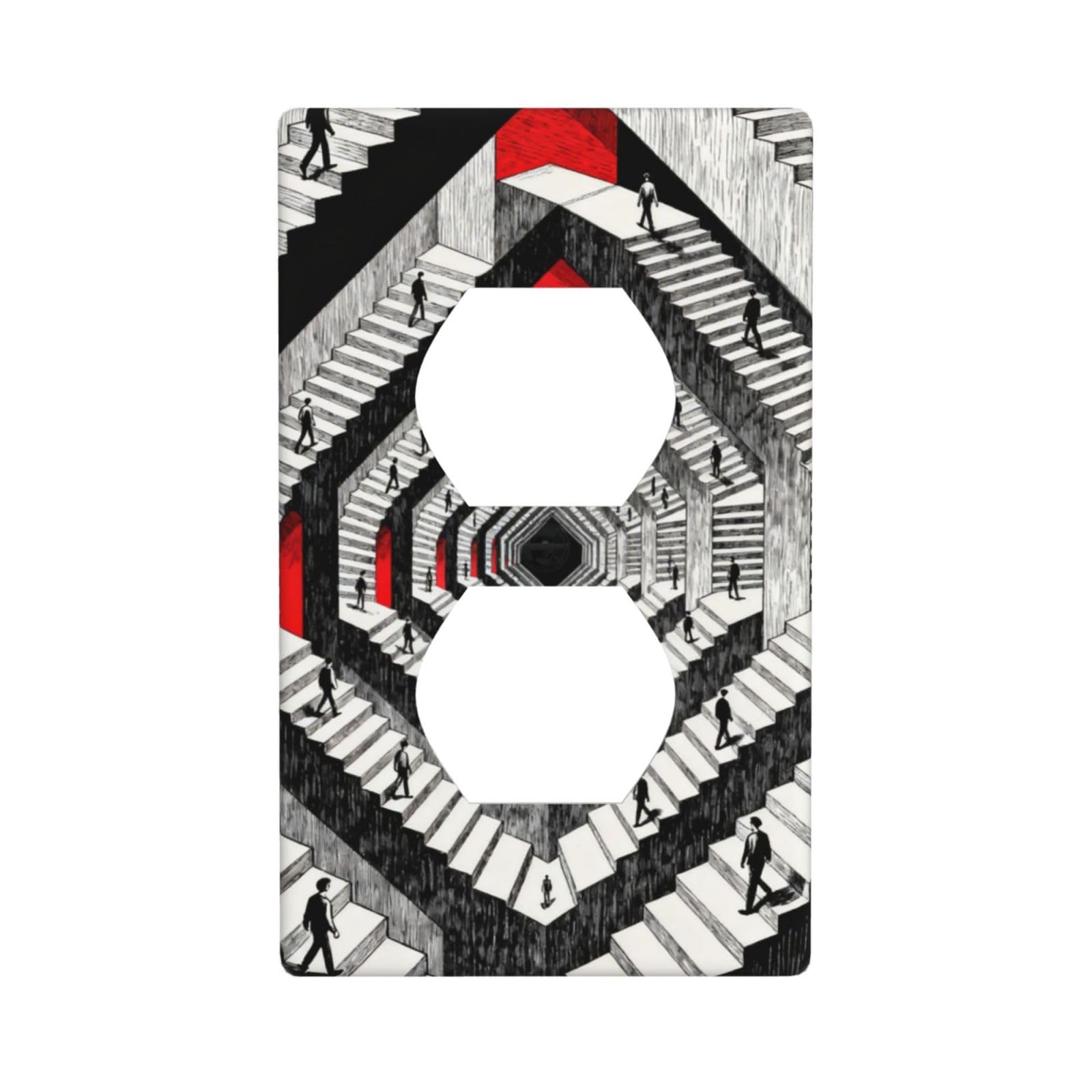 Circular Staircase Unbreakable Polycarbonate Switch Plate-1 Gang Screwless Wall Plate for Home Office