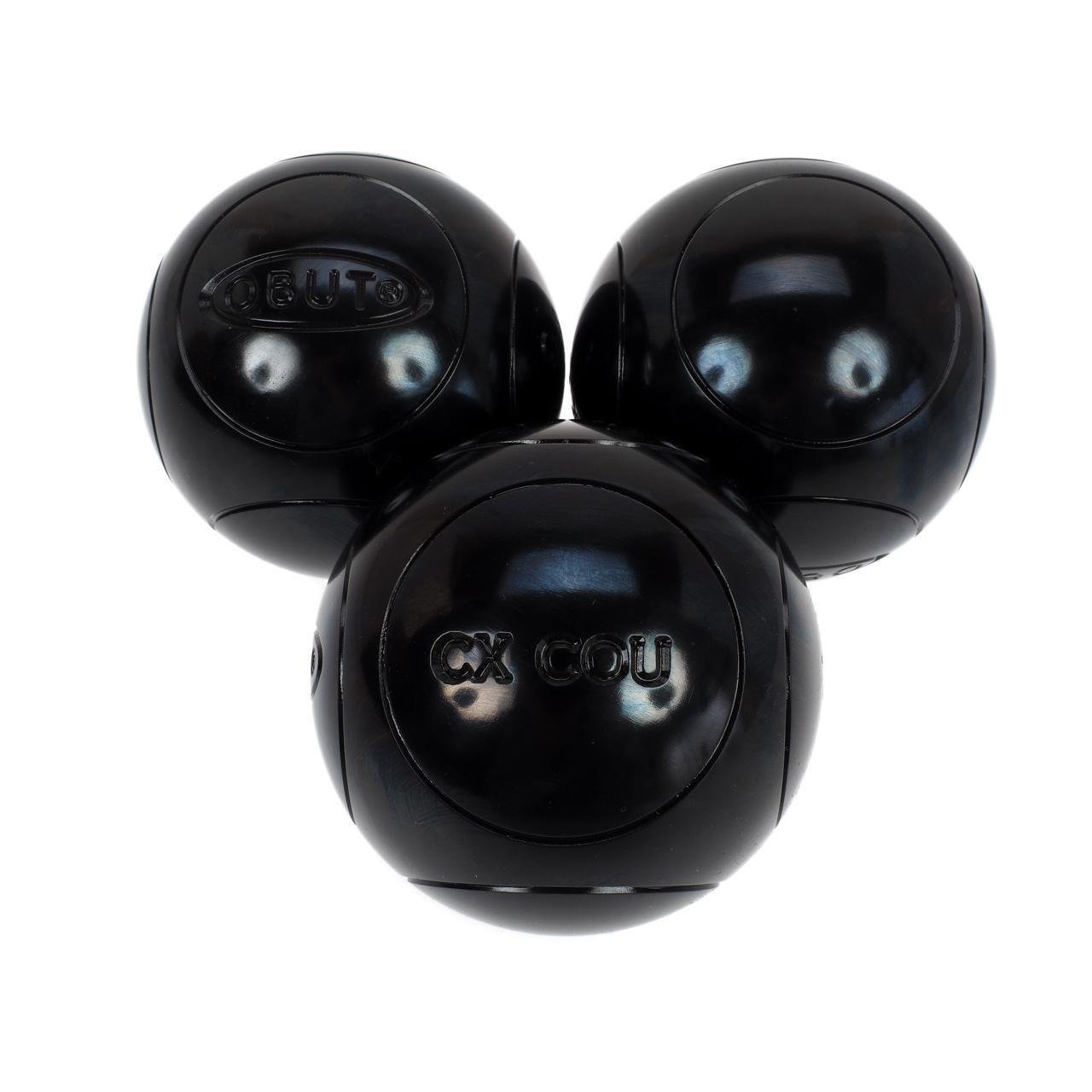 Obut CX. Hals schwarz 74 mm 1 Ridged – Boccia-Kugeln, Schwarz, 700g