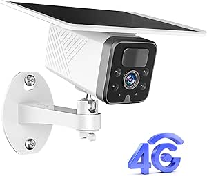4G LTE Security Camera Outdoor, No WiFi Needed, Wireless Solar-Powered Cellular Camera with Spotlight, Rechargeable Battery, Motion Detection, Night Vision, 2-Way Audio, Cloud/SD Card Storage asin的图片