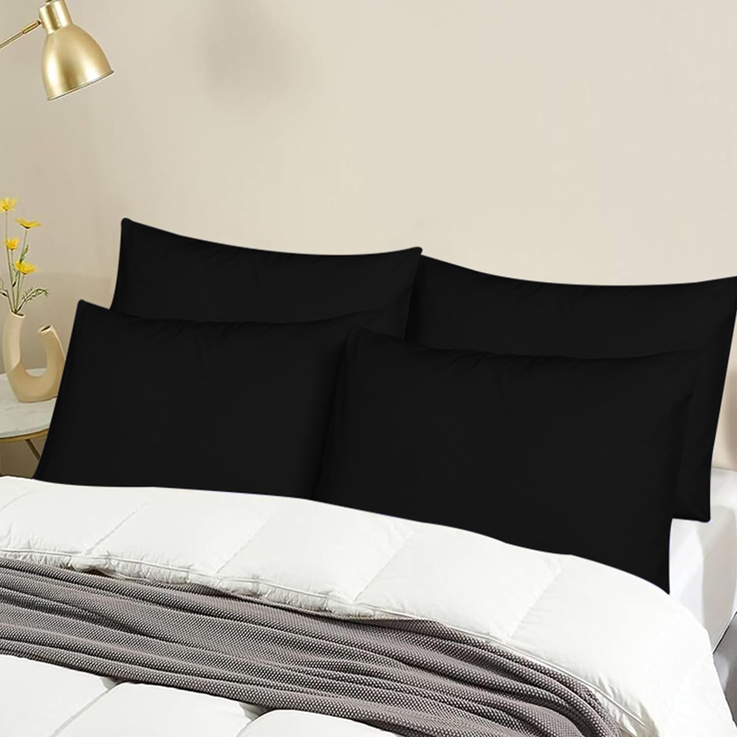 NAFAY LIVING Pillow Cases 4 Pack Cotton 300 Thread Count, Hotel Quality Pillow Covers with Envelope Enclosure - Image 2