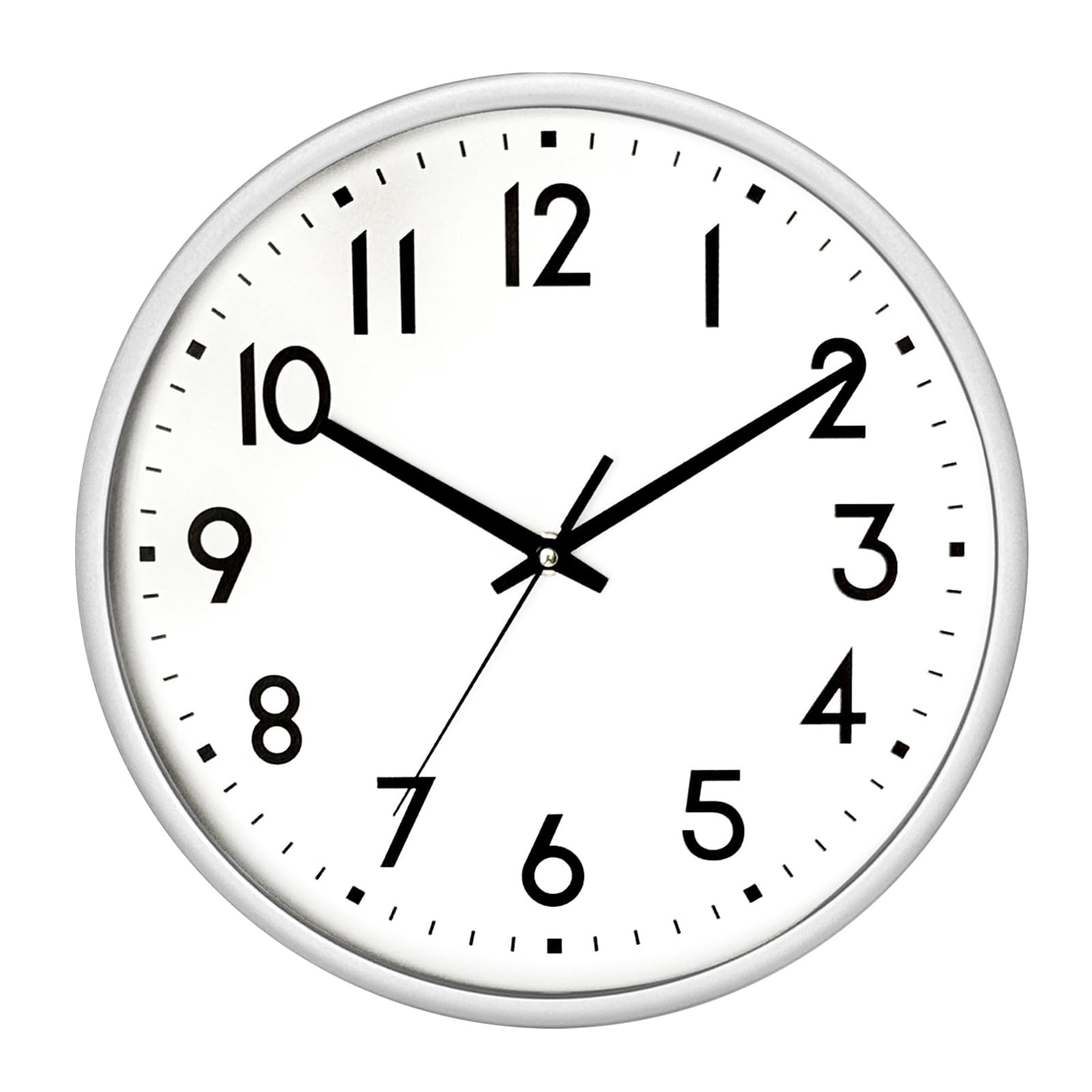 HZDHCLH Wall Clock 10 Inch Silent Non-Ticking Quartz Modern Decorative Clock for Office Living Room Home Classroom Bedroom(Silver frame) — image 1