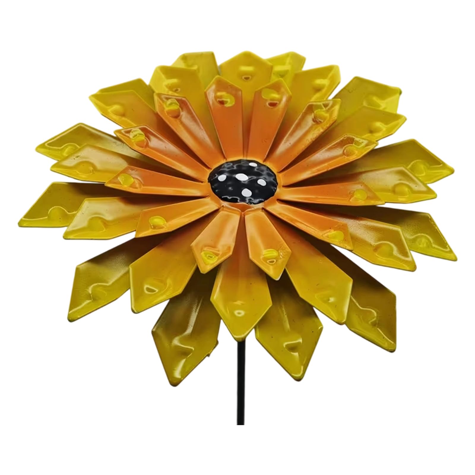 Decorative Garden Stake with Zinnia Flower Design Weatherproof Yard Art Sculpture for Outdoor Garden Decor