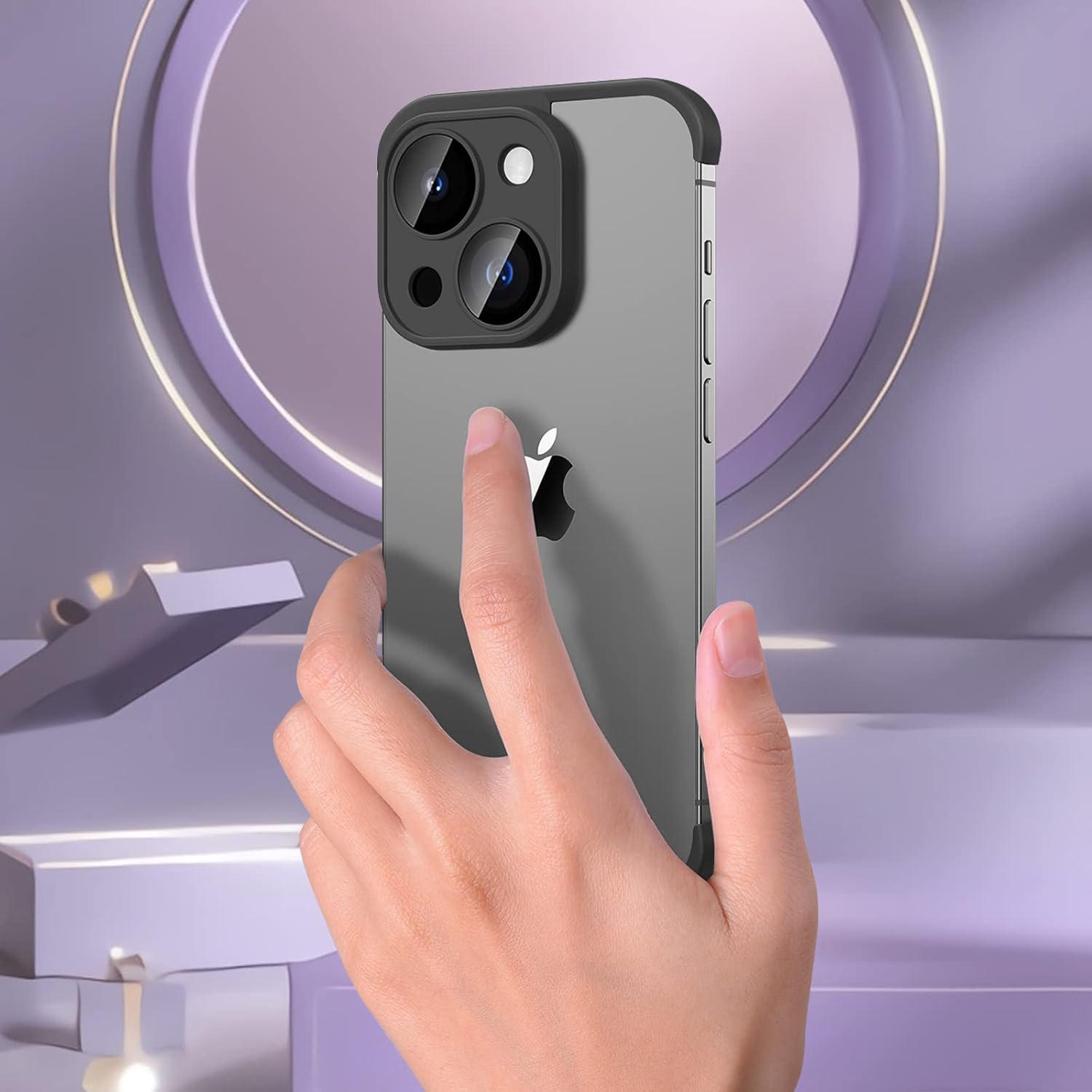 Losin Compatible with iPhone 14 Case Borderless Design Camera Lens Protection Thin Lightweight Soft Silicone Frameless Case Shockproof Bumper Cover for iPhone 14 6.1 inch, Black - Image 8