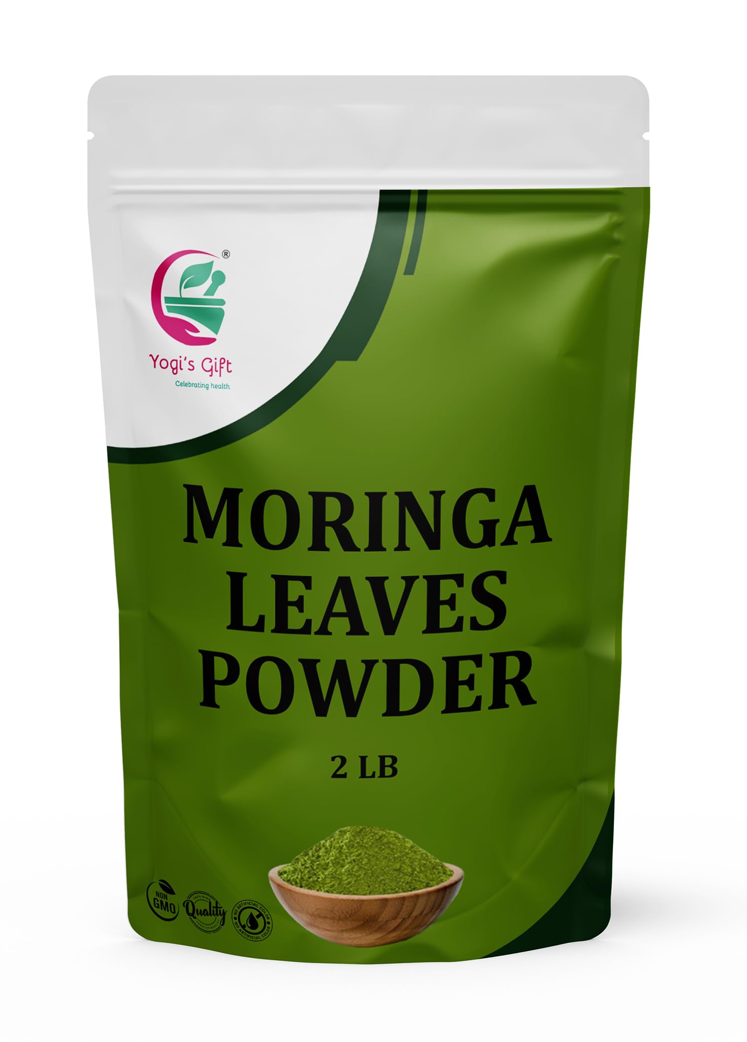 Moringa Powder 2 LB, 100% Pure & Natural Moringa Leaf Powder, Premium Quality, For Smoothies & Tea, 2 LB Bulk Pack, Resealable Bag for Freshness - By