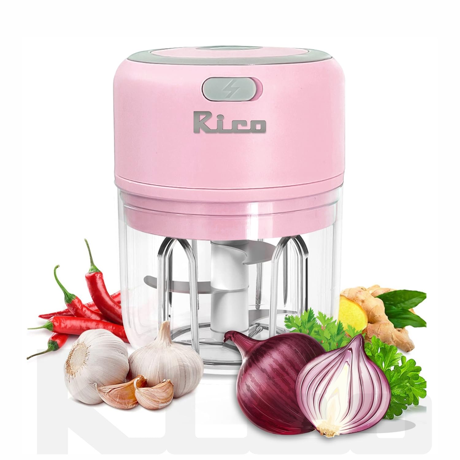 Rico 250ml Mini Electric Rechargeable Wireless Chopper made with Japanese Technology | 1 Year Replacement Warranty | Unbreakable Bowl | 10 Seconds for Mincing Garlic, Onion, Vegetable, Meat (Pink) (B09KPXTZXN) Amazon Price History, Amazon Price Tracker
