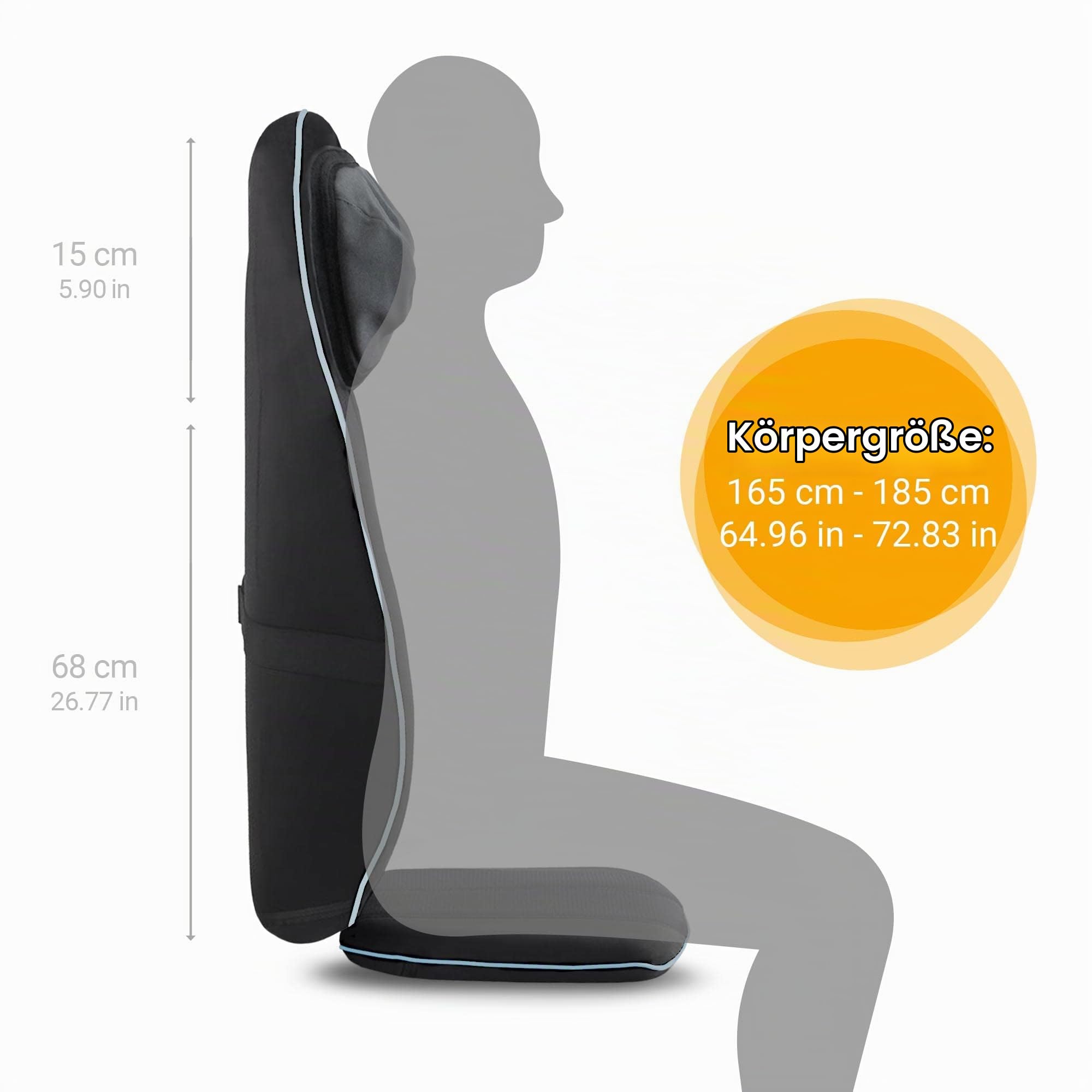Medisana MM 825 Massagematte elektrisch, Ganzkörper, 5 Programme, 4 Massagezonen, Massageliege mit 2 Intensitäten & MCN Shiatsu Massageauflage für Rücken und Nacken, 3 Intensitäten