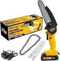 Mini Moto Serra Elétrica A Bateria 21v Recarregável Profissional Bts-200 The Black Tools