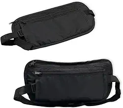 Pochete Doleira Antifurto para Dia a Dia com 2 Compartimentos e Resistente à Água Discreta Segurança Preta