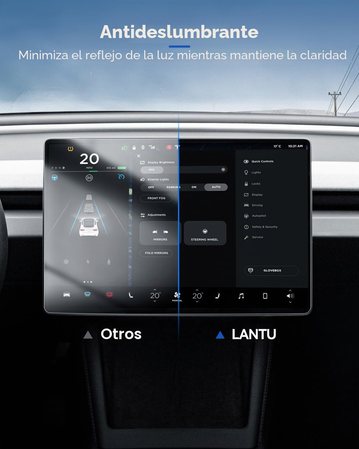 2 Piezas Protector de Pantalla para Tesla Model 3 2024-2026 Y Model Y 2025, 15,4" Y 8" Pantalla Trasera 9H Vidrio Templado Protección de Pantalla, Antirreflejo Anti-Huellas Película de Pantalla