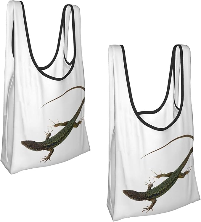 Lizard Reptiles Grocery Bags Reusable, EcoFriendly, 2 Pack black Size One Size Amazon.co.uk