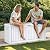 DWVO 320 Gallon Resin Outdoor Storage Box, XXL Double-Wall Waterproof Deck Box with Divider, Doubles as Table or Seating with 1000 lbs Capacity, Lockable (Grayish-White)