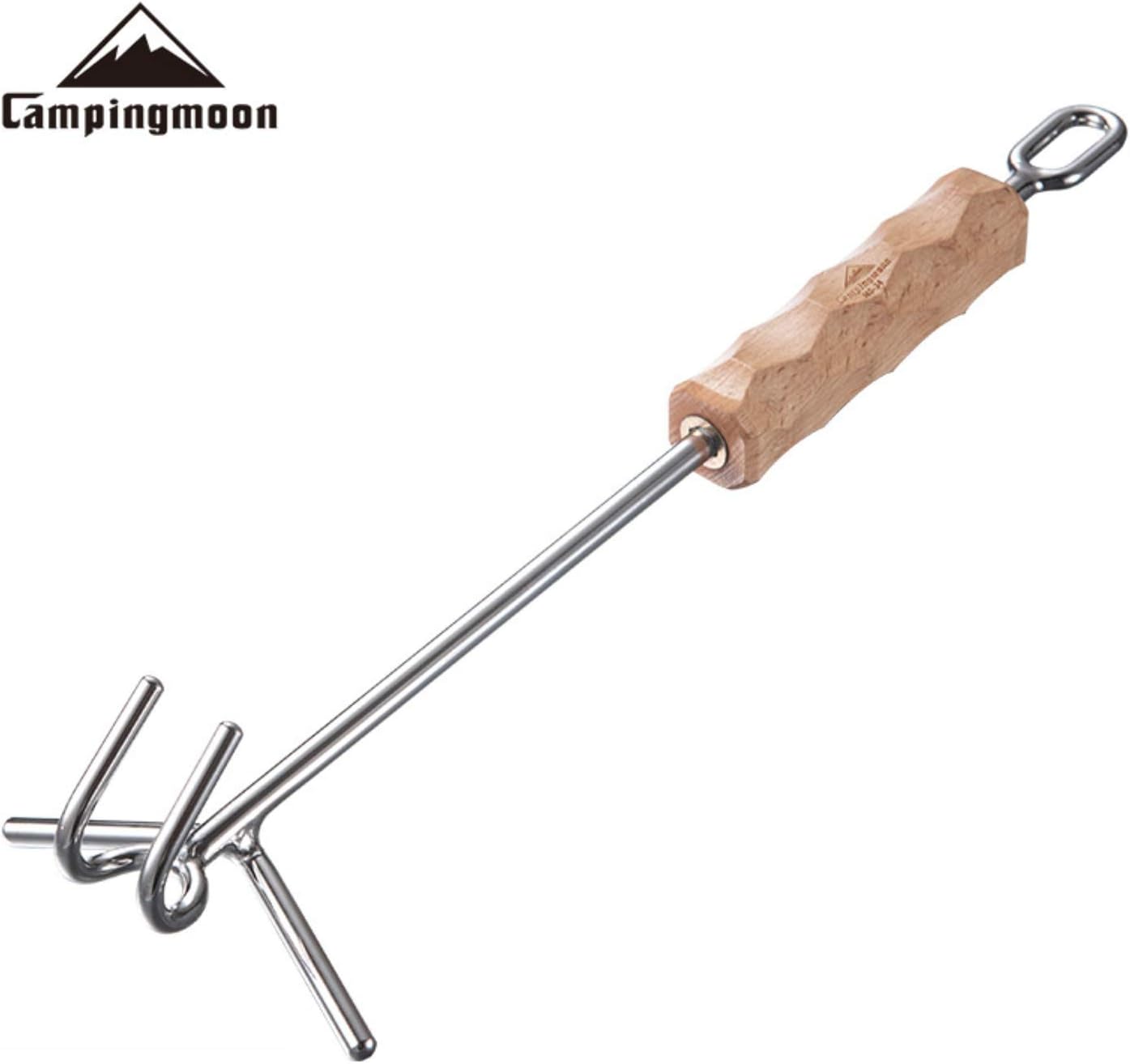 CAMPINGMOON Camping Dutch Oven Lid Lifter for Lifting and Carrying Dutch Ovens with Wood Handle MS-34