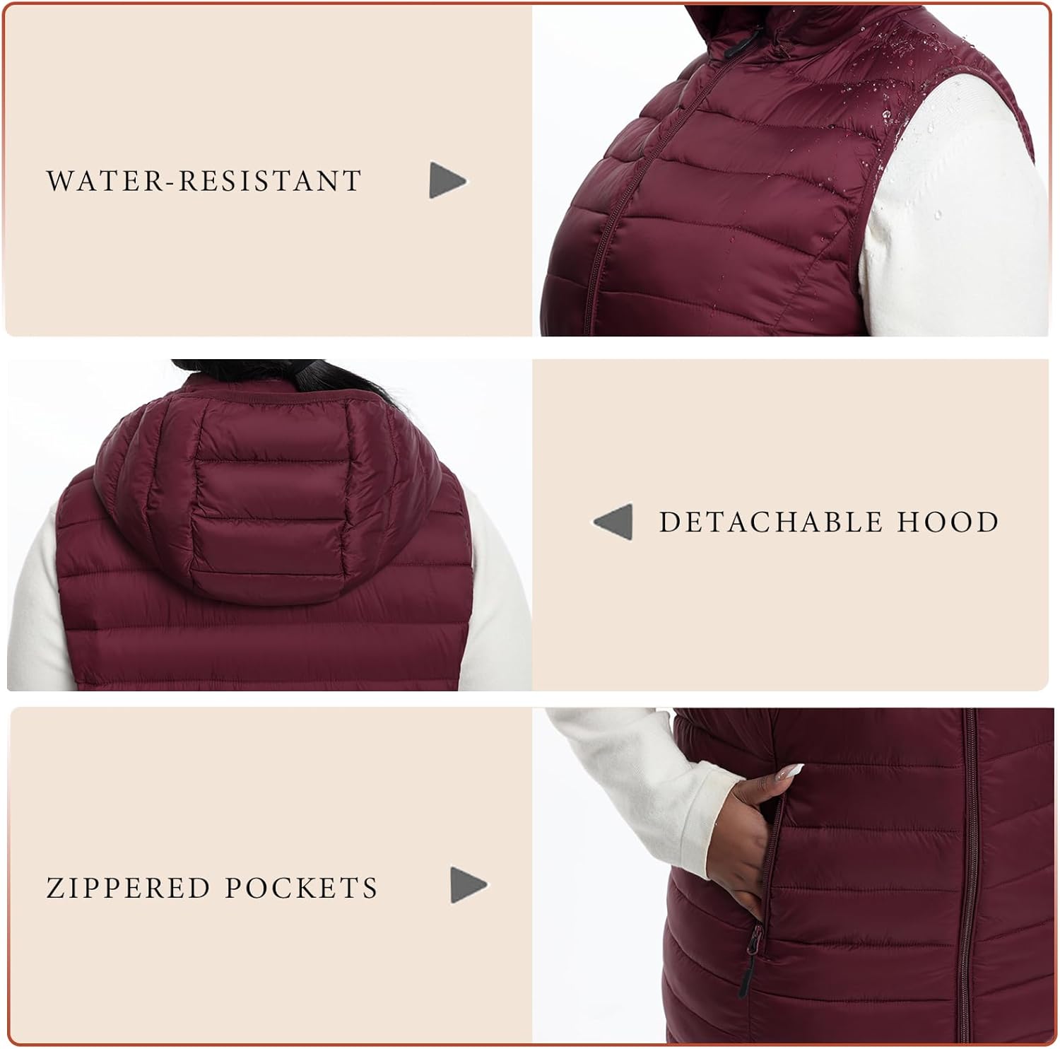 Plus Size Women Puffer Vest 1X-6X Lightweight Packable Quilted Puffy Vest (Exclusively for Plus Size) - Image 4