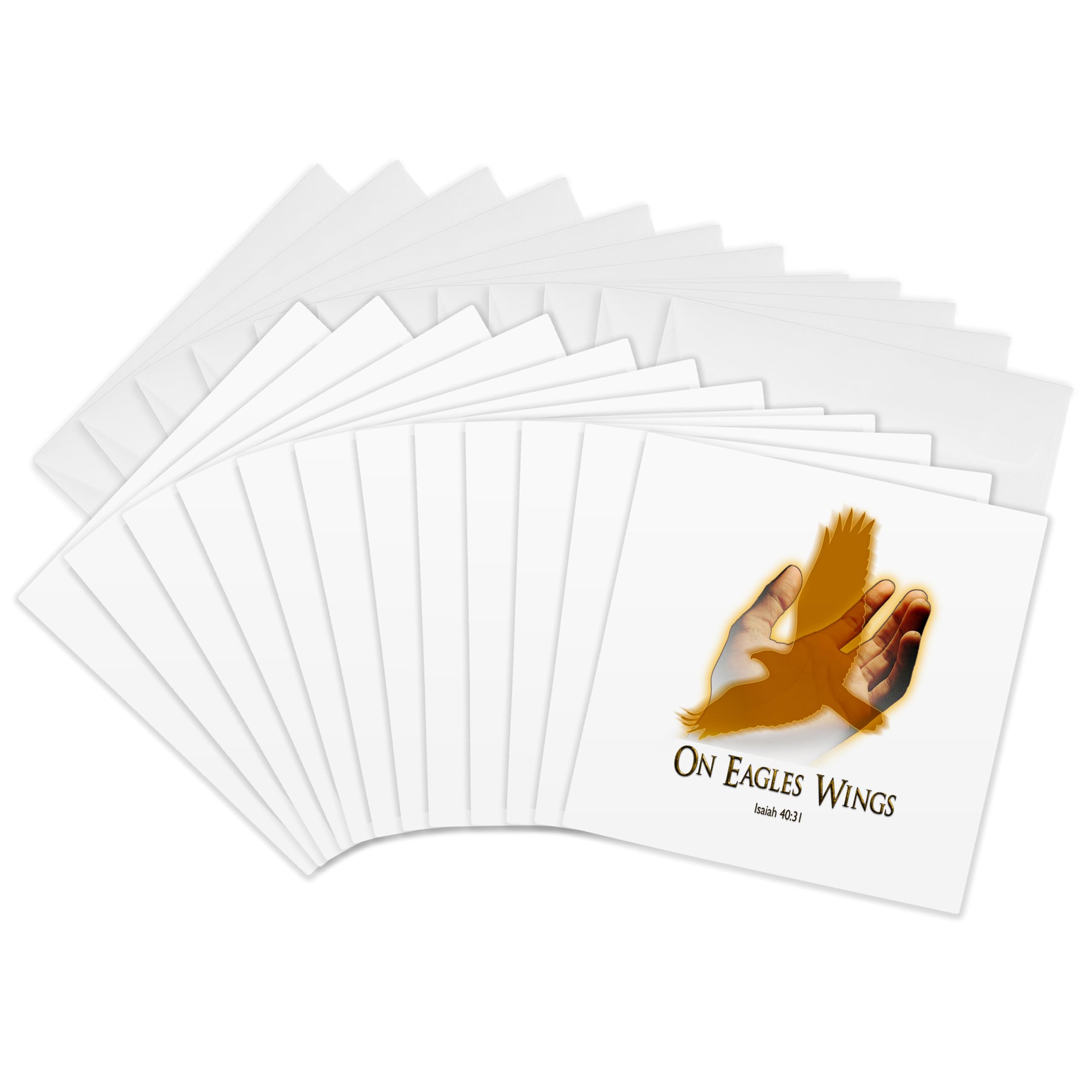 3dRose gc_20897_2 6 x 6-Inch"On Eagles Wings" Greeting Card (Pack of 12)