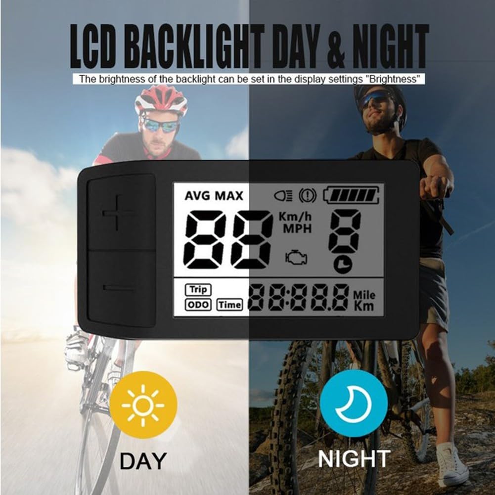 Display LCD 500S per BBS01 HD -Mounted Motor, 24V-48V -Pin Tachimetro Strumento, Plastica Ciclo Gauge