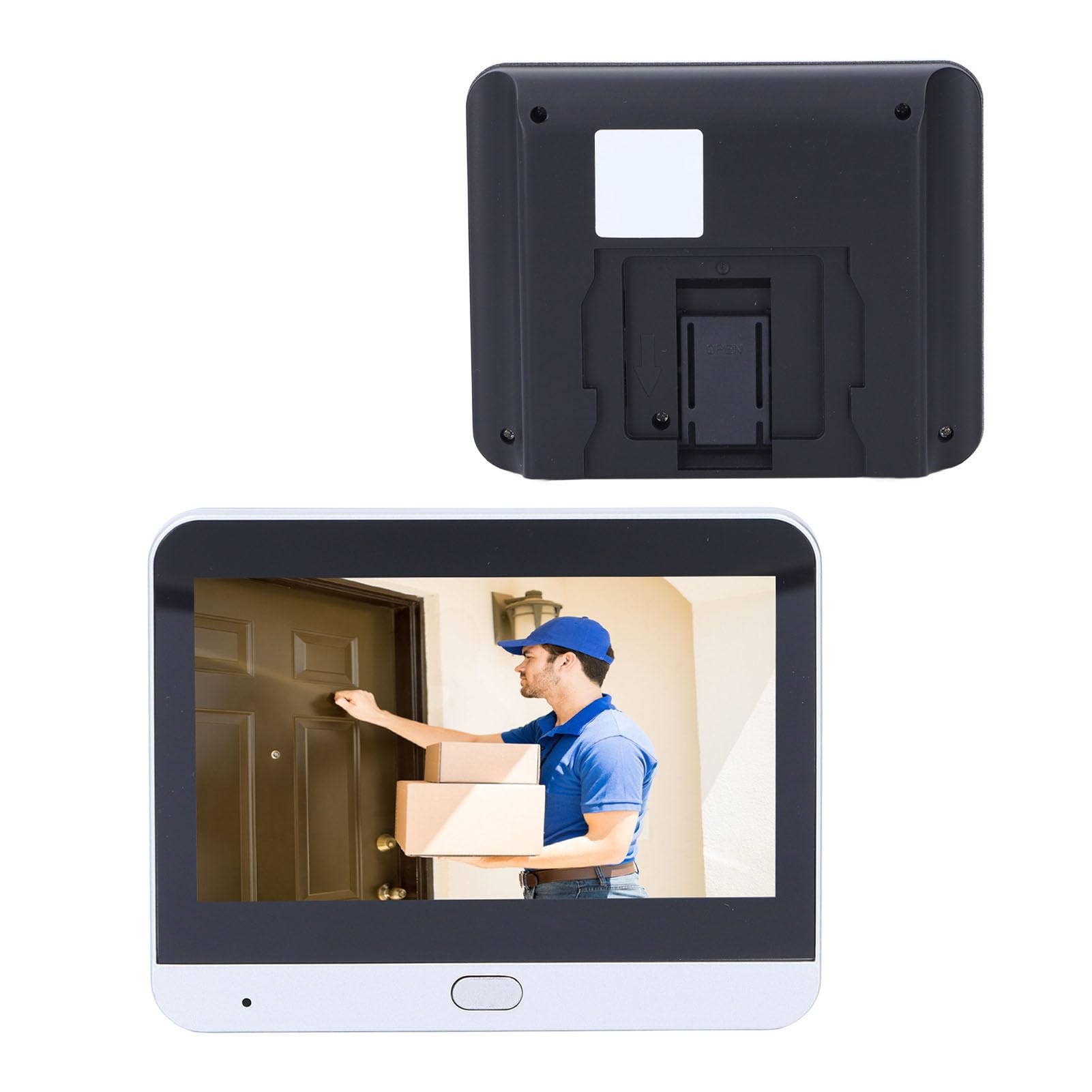 Fockety Judas de Porte Numérique, Caméra Judas de Porte Intelligente WiFi HD 1080P avec écran LCD de 4,3 Pouces, Vision Nocturne, Détection de Mouvement et Grand Angle de 160 °
