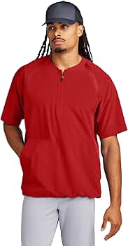 SPORT-TEK Unisex Repeat Half Zip Short Sleeve Jacket, Deep